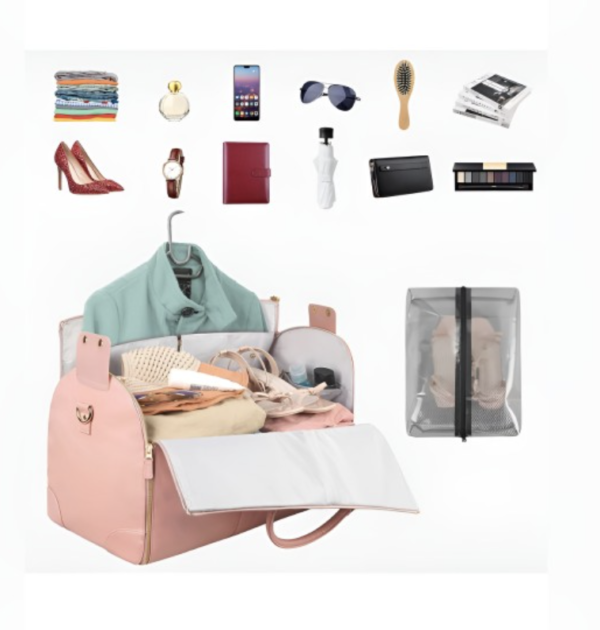 Pink 2 In 1 Convertible Travel Duffel Bag - Image 2